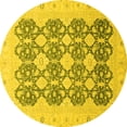 thumbnail image 1 of Ahgly Company Indoor Round Oriental Yellow Traditional Area Rugs, 6' Round, 1 of 4