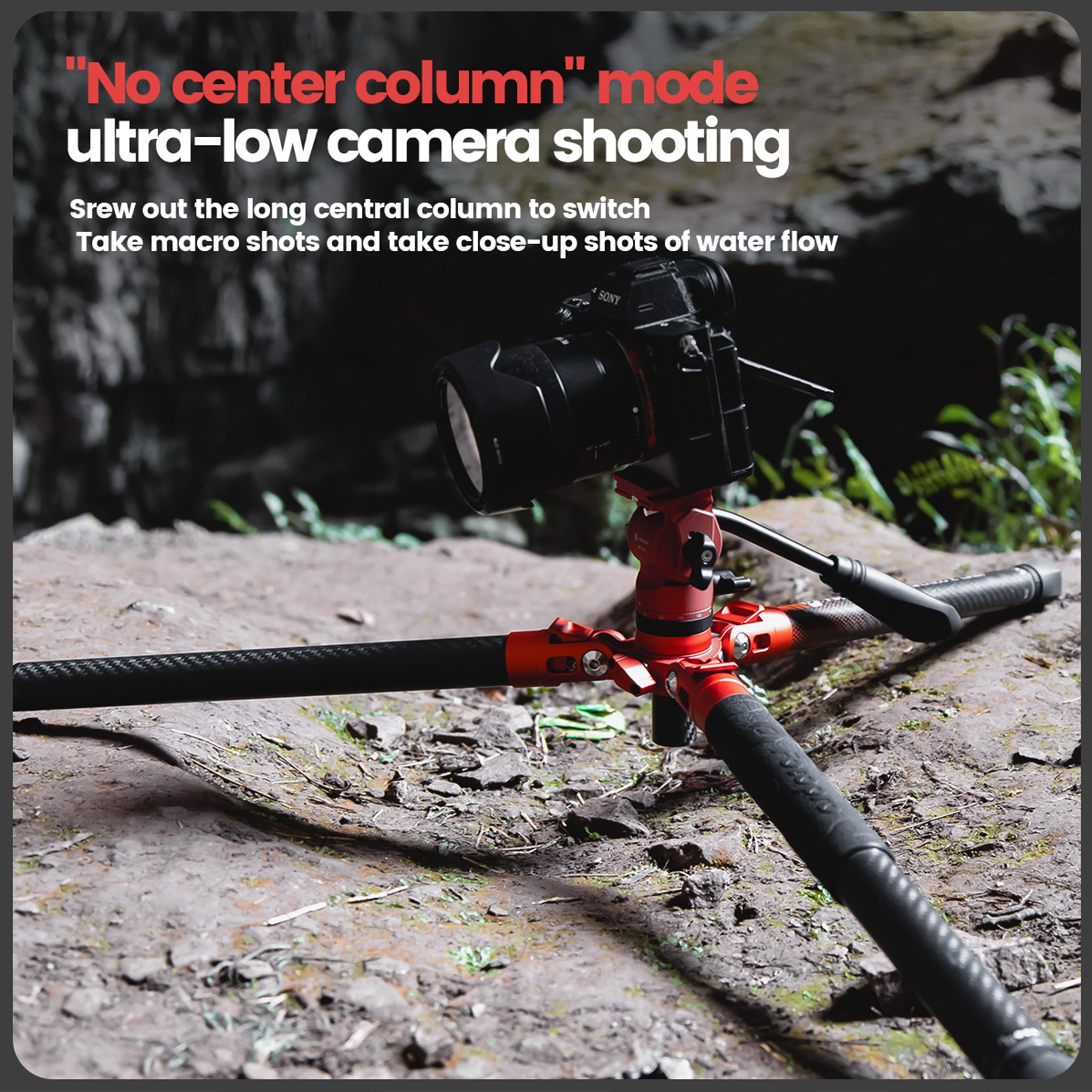 Fotopro 59” Video Tripod for Travel, 0.99kg Lightweight Carbon Fiber Camera Tripod Stand with Video Head, Fast Lock, 1/4" Quick Release Plate for DSLR Camera, 22lbs Load, X-Aircross 2 Video Orange
