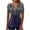Dark Blue, variant on Women's Summer New Chest Button Pleated Casual Short Sleeved T Shirt Women's Top Green V-Neck Button Women's Short Sleeve T-Shirt Tops