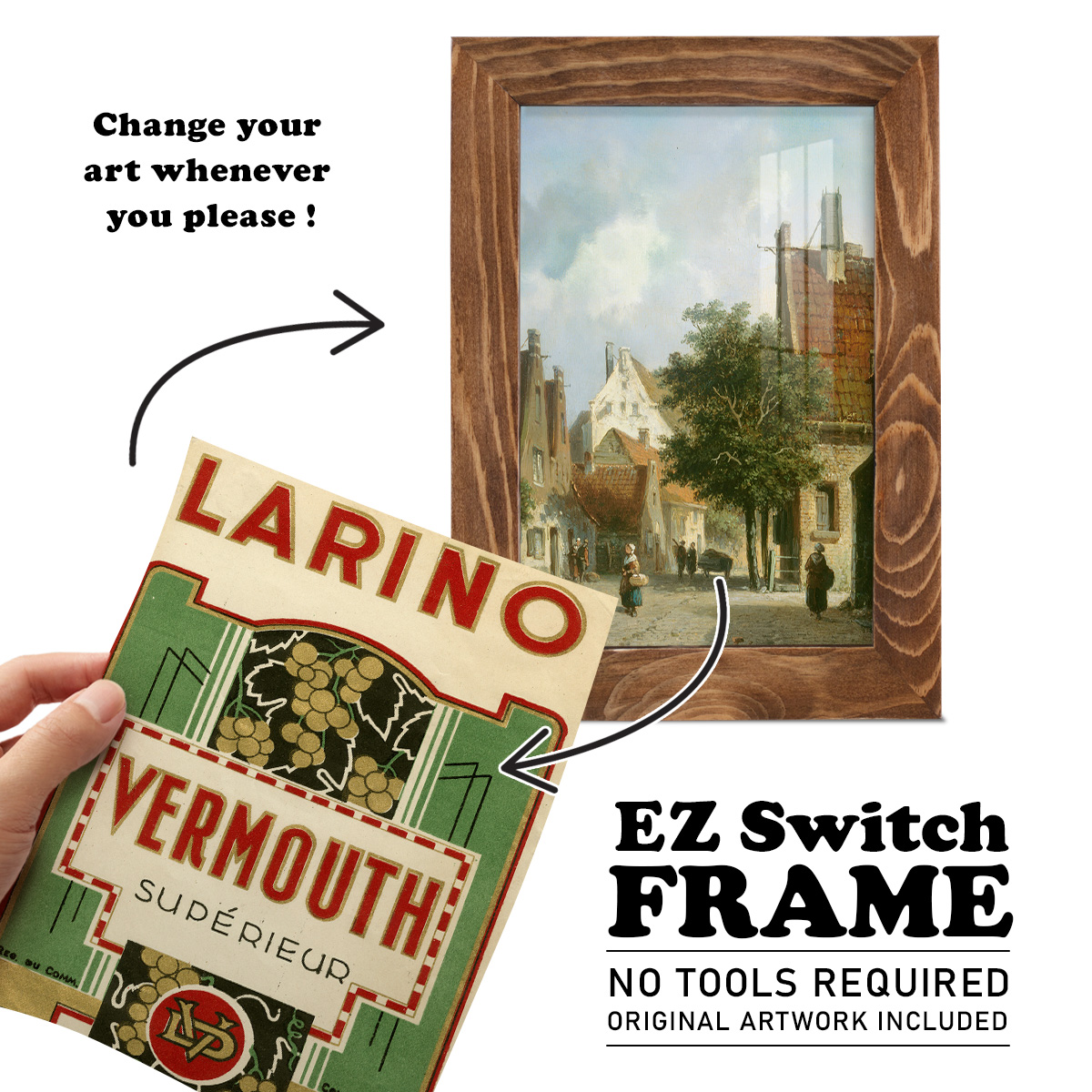 Larino Vermouth -Framed Print w/glass-Walnut