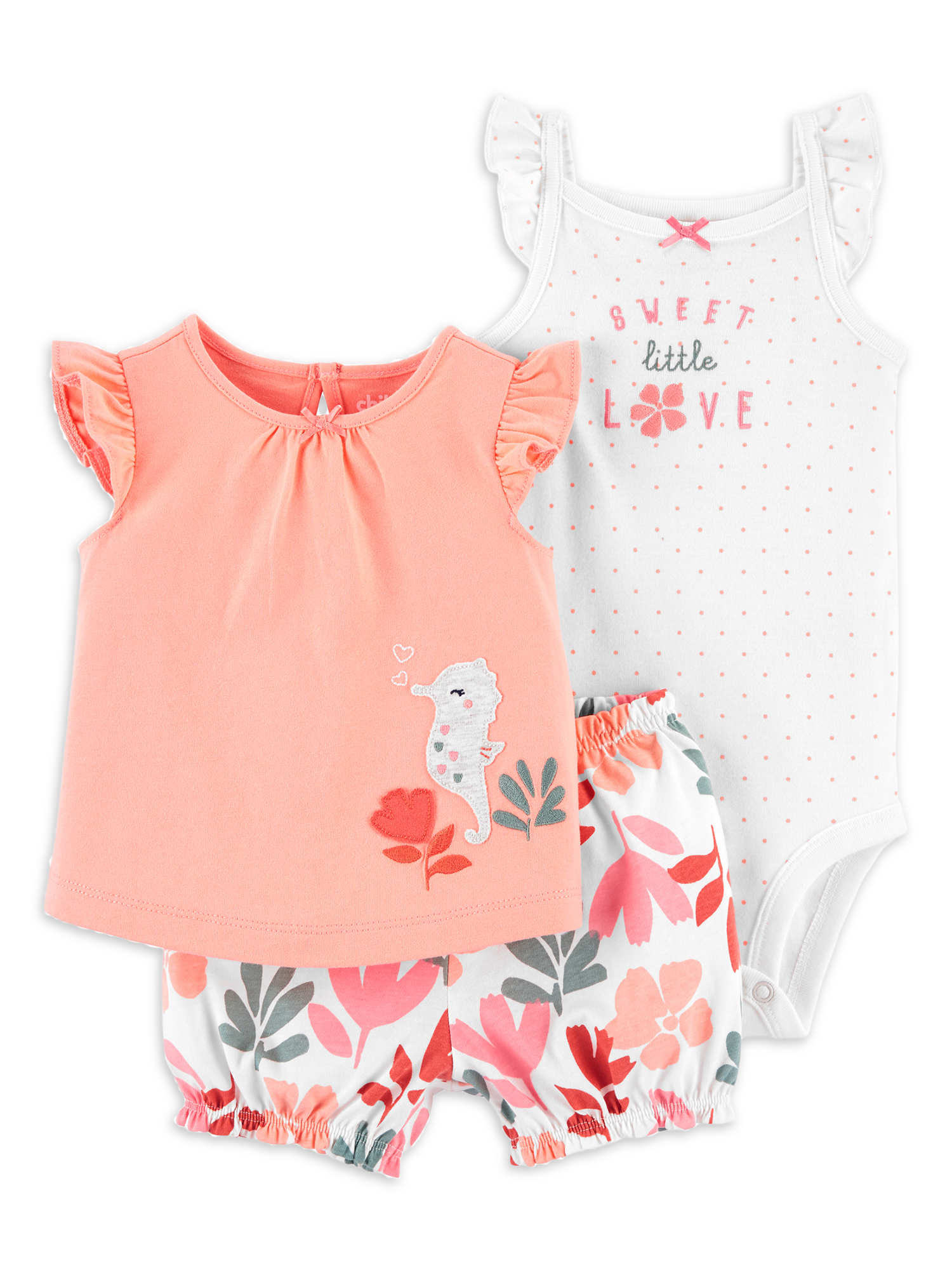 Child of Mine by Carter's Baby Girl Take Me Home Floral Outfit Set, 3pc