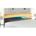 thumbnail image 2 of Ocean Headboard, Ocean Breaking Wave at Sunset in Warm Colors Sea Seasonal Picture Art, Upholstered Decorative Metal Bed Headboard with Memory Foam, King Size, Turquoise Yellow Brown, by Ambesonne, 2 of 4