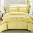 thumbnail image 4 of Chic Home Elizabeth 3-Piece Ruched Duvet Cover Set, Queen, Yellow, 4 of 4