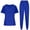 Blue, variant on Short Sleeved Hospital Doctor Uniforms Spa Uniforms Dental Clinic Medical Scrubs Suits Pet Grooming Veterinary,2 Piece Sets for Women Navy L(L)