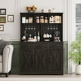 thumbnail image 4 of Homfa 60” Tall Kitchen Pantry with Hutch, 3 Drawers Coffee Bar with 3 Doors, Hutch Cabinet with Adjustable Shelf for Dining Room, Dark Brown, 4 of 6
