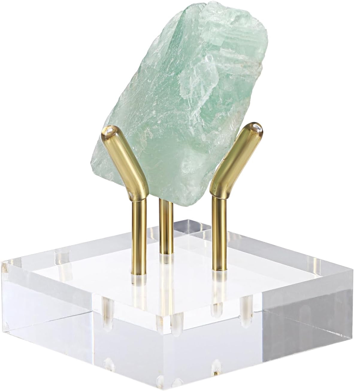 Gold Metal Arm Display Stand Easel with Acrylic Base Small Display Easel Holder for Sphere Crystal Ball Mineral Geodes Rock Seashell, Medium