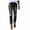 Black, variant on Fanxing Women's Cropped Ripped Jeans High Rise Stretch Skinny Denim Jeans Summer Slim Fit Trousers with Hole Black,S