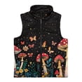 thumbnail image 4 of Xoenoiee Mushroom Butterfly Flower Print Girls Fleece Vest with Pockets, Lightweight Sleeveless Zip-Up Stand Collar Jacket for Winter Fall Warm Outerwear, 11-12 Years, 4 of 7