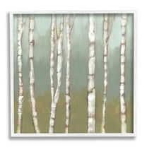 Stupell Industries Contemporary Birch Tree Forest Striped White Bark Painting, 24 x 24, Design by Jennifer Goldberger