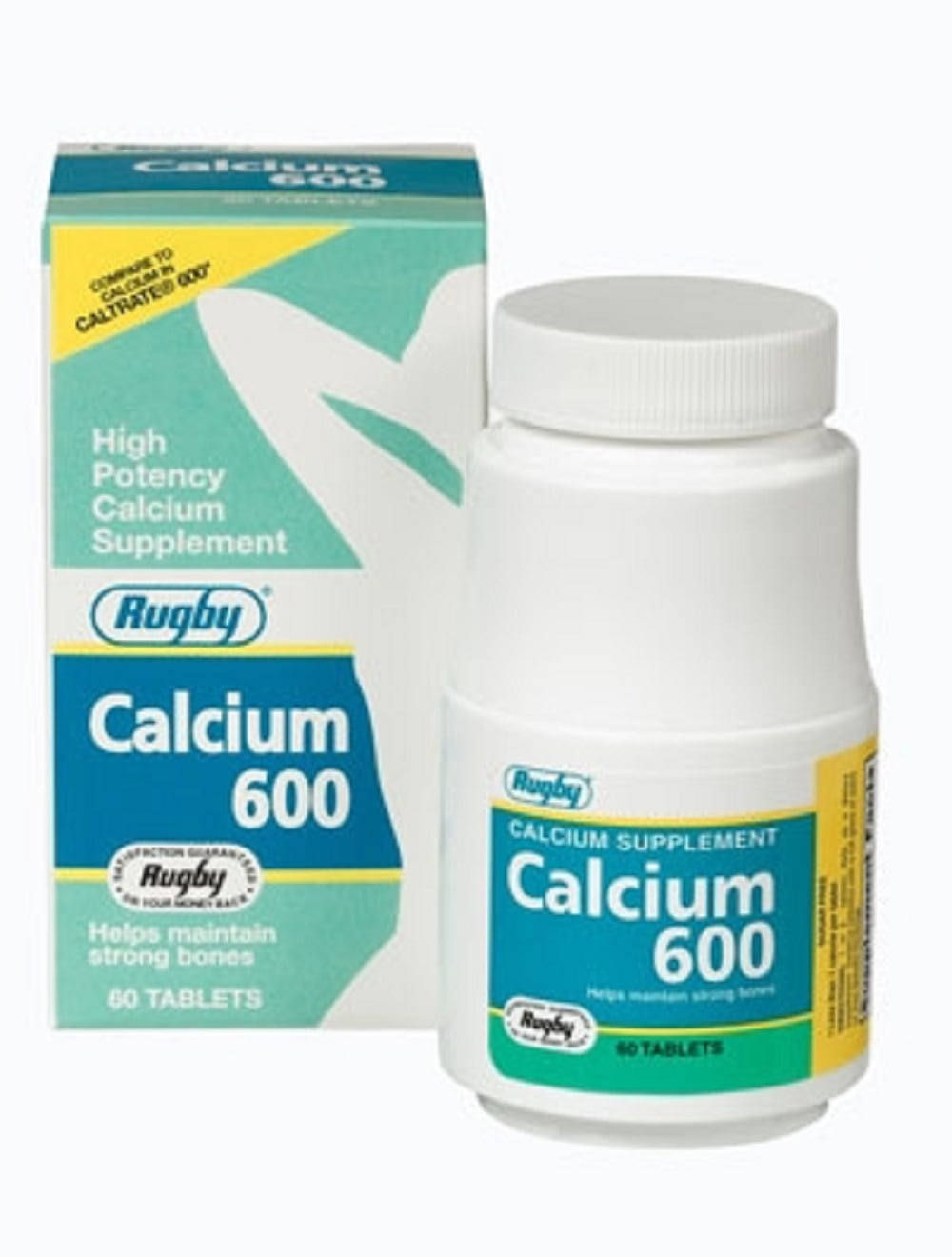 RUGBY CALCIUM 600MG TABS CALCIUM CARBONATE600 MG white 60 TABLETS UPC