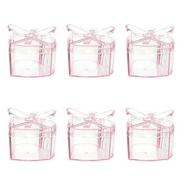 6pcs Heart Shaped Candy Boxes Snacks Boxes with Lid Sugar Storage Containers
