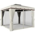 thumbnail image 1 of Outsunny 10' x 10' Outdoor Patio Gazebo w/ Sidewalls, Cream White, 1 of 10