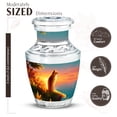 thumbnail image 2 of JAGASY Cat Memorial Urn for Ashes for Mother, Teal Blue Small Urns for Human Ashes Keepsake, Ocean Sunset Grassy Cliff & Yellow Blue Sky Decorative Urns for Couple, Mini Urn for Father, (3 Inch), 2 of 7