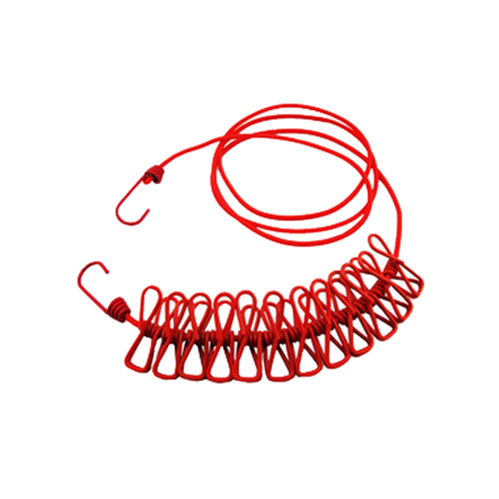 Windproof Outdoor Clothesline Hanger Travel Laundry Drying Rope with 12