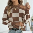 thumbnail image 7 of FDGIU Women's Chunky Knit Sweater Warm Pullover Crewneck Sweater 2025, Oversized Loose Striped Top, Casual Fall Fashion Cozy Tunic, 7 of 7