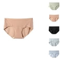 thumbnail image 2 of Qingpeng Women Cotton Briefs Comfortable Mid Rise Underwear Solid Color Panties Size M-XXL, 2 of 5