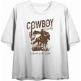 thumbnail image 4 of Cowboy Horse And Rider Women's White Crew Neck Short Sleeve Top-XS, 4 of 6