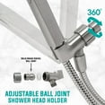 thumbnail image 3 of Metpure Handheld Shower Head with Easy Clicker - Multiple Spray Patterns. 5" Large Head for Waterfall Showering Experience. Stainless Steel Hose & Adjustable Mount Holder. Brushed Nickel, 3 of 7