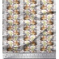 thumbnail image 1 of Soimoi Cotton Voile Fabric Leaves,Floral & Squirrel Animal Print Fabric by The Yard 42 Inch Wide, 1 of 1