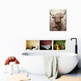 thumbnail image 6 of Cows Highland Cow Wall Art Highland Cattle Cute Cow Stylish Flower Crowned Highland Cattle Canvas Painting Wall Decor Modern Framed Artwork Home Decor for Bathroom Bedroom Living Room 16"x13", 6 of 7