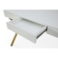 thumbnail image 5 of Elian Rectangular X-Leg MDF Desk with a Drawer, White/Gold, 5 of 8
