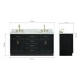 thumbnail image 3 of Ariel Hepburn 67 Inch Double Oval Sink Vanity With Carrara White Marble Countertop With 1.5 Edge In Black, 3 of 9