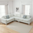 thumbnail image 2 of MAYEERTY Beige Massa Flannel 4-Piece Couch Living Room Sofa Set, 2 of 6