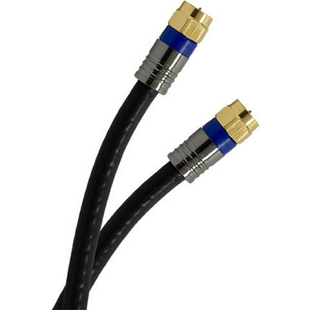 GE RG6 Quad Shield Coaxial Cable, 15ft, In-Wall Rated, Full HD 1080P 3GHZ