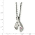 thumbnail image 4 of White Stainless Steel necklace with pendant Cubic Zirconia CZ 20 in, 4 of 4