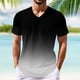 thumbnail image 2 of Summer Men's Popular T-shirt Printed V-neck Short Sleeved T-shirt2XL, 2 of 5