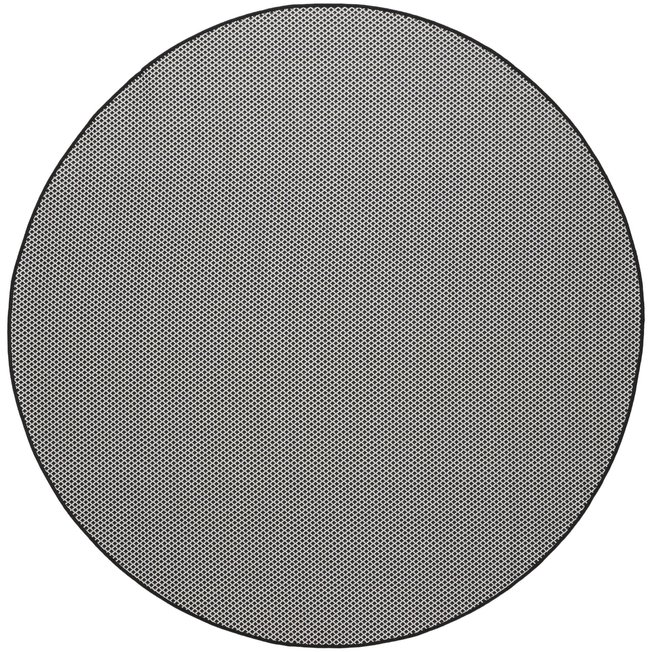 Nourison Courtyard 5' x Round Black White Modern Rug