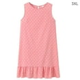 thumbnail image 1 of Femmes Robe Sans Manches Veste à Pois Volants Autour Imprimé Robe Robe en Vrac, Rose, 3XL, 1 of 6