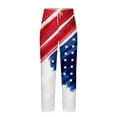 thumbnail image 3 of Fanxing Mens Cotton Linen Pants American Flag Printed Casual Elastic Waistband Pants for Men Outdoor Cargo Jogger Pant Patriotic USA Star Stripes Trousers, 3 of 5