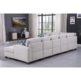 thumbnail image 3 of Southwestern Sensibilities Upholstered Modern Linen Blend Fabric Sectional Sofa Set - Living Room Sectional Sofa with Ottoman, Living Room Sectional Couch, 3 of 3