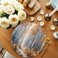 thumbnail image 2 of Orange Navy Blue Round 15 Inch Placemats Set of 8, Modern Oil Painting Art Forest HeatResistant Non Slip Place Mats for Dining Table, Wipeable Braided Kitchen Table Mats for Housewarming, 2 of 9
