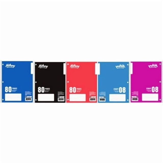 Hilroy® Coil Notebooks 3 Hole with Margin 1 Subject, 10-½ X 8, 80 Pages, 1 Subject Notebook