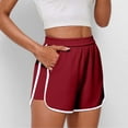 thumbnail image 2 of Bloomae Women Running Shorts Stretch Tummy Control Athletic Shorts Summer High Waisted Tennis Sporty Workout Gym Shorts Wine M, 2 of 8