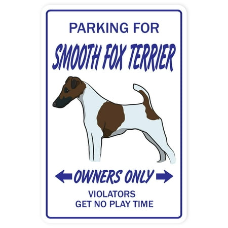 Dog Puppy Wall Plaque Smooth Fox Terrier novelty sticker | Indoor/Outdoor | Funny Home Décor for Garages, Living Rooms, Bedroom, Offices | SignMission Dog Pet Parking Road Vet Puppy Groomer Gift Wall Plaque Decoration ()