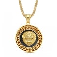 thumbnail image 4 of Mens Lion Head Necklace Pendant With Cuban Chain Male Hip Hop 14K Yellow Gold Animal Necklace Golden Jewelry, 4 of 6