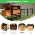 thumbnail image 6 of Outdoor Wooden Chicken Coop with Waterproof UV-Resistant Roof & Enclosed Run, Elevated House with Nesting Box, Slide-Out Tray & Predator-Proof Design, Rabbit Hutch Bunny Cage, for Outdoor Backyard, 6 of 9