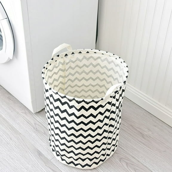 Gallickan Striped Laundry Hamper, Laundry Basket for Organizing Lightweight Cotton and Linen Fabric Dirty Clothes Basket, Easy to Carry