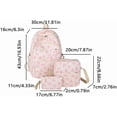 thumbnail image 6 of Bow Backpack for Women, Aesthetic Nylon Backpack , Cute College Laptop Rucksack 3Pcs Set With Bow Pattern, 6 of 7