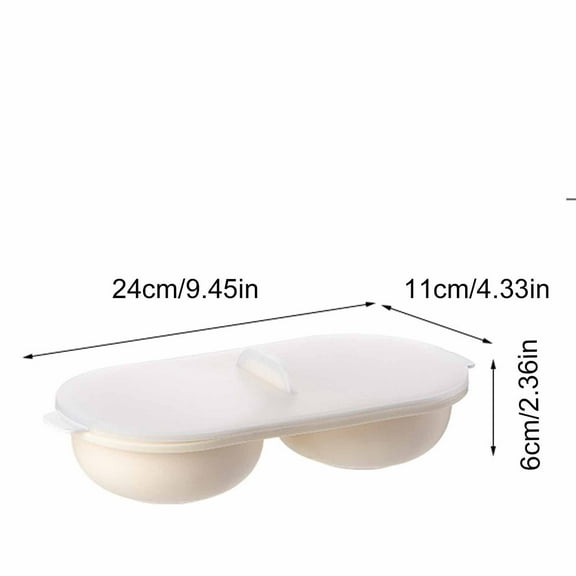 Rkxzt Egg Cooker Microwave Egg Cooker for Hard Boiled Eggs,Fast Steaming Breakfast Maker,White Plastic Bowl,9.45x4.33x2.36in Kitchen