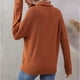 thumbnail image 4 of Chaqueta de suéter de punto Cuello vuelto Color puro Cremallera Hombro caído Suéter de punto de mujer para citas, 4 of 6