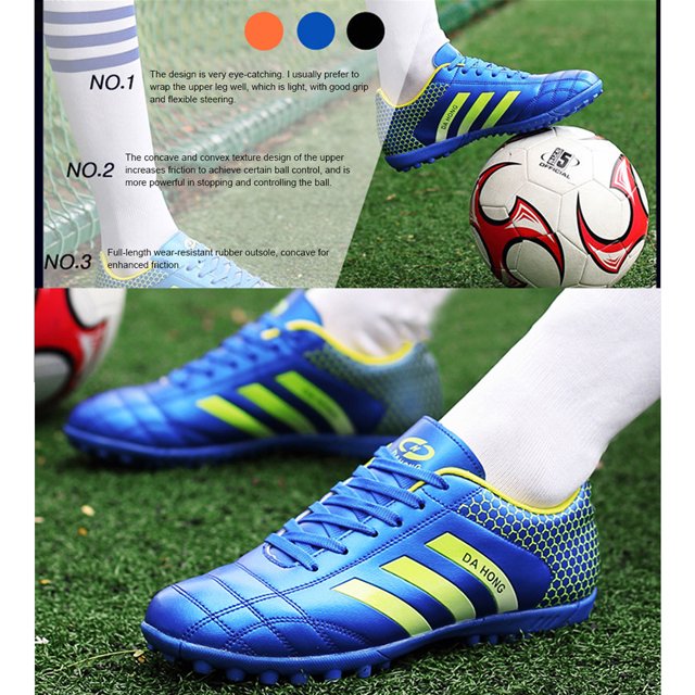 Zapatos De Entrenamiento De Fútbol Zapatos de fútbol para niños Botines de fútbol de malla suave Accesorios para exteriores (33 azul) Ndcxsfigh Para Estrenar