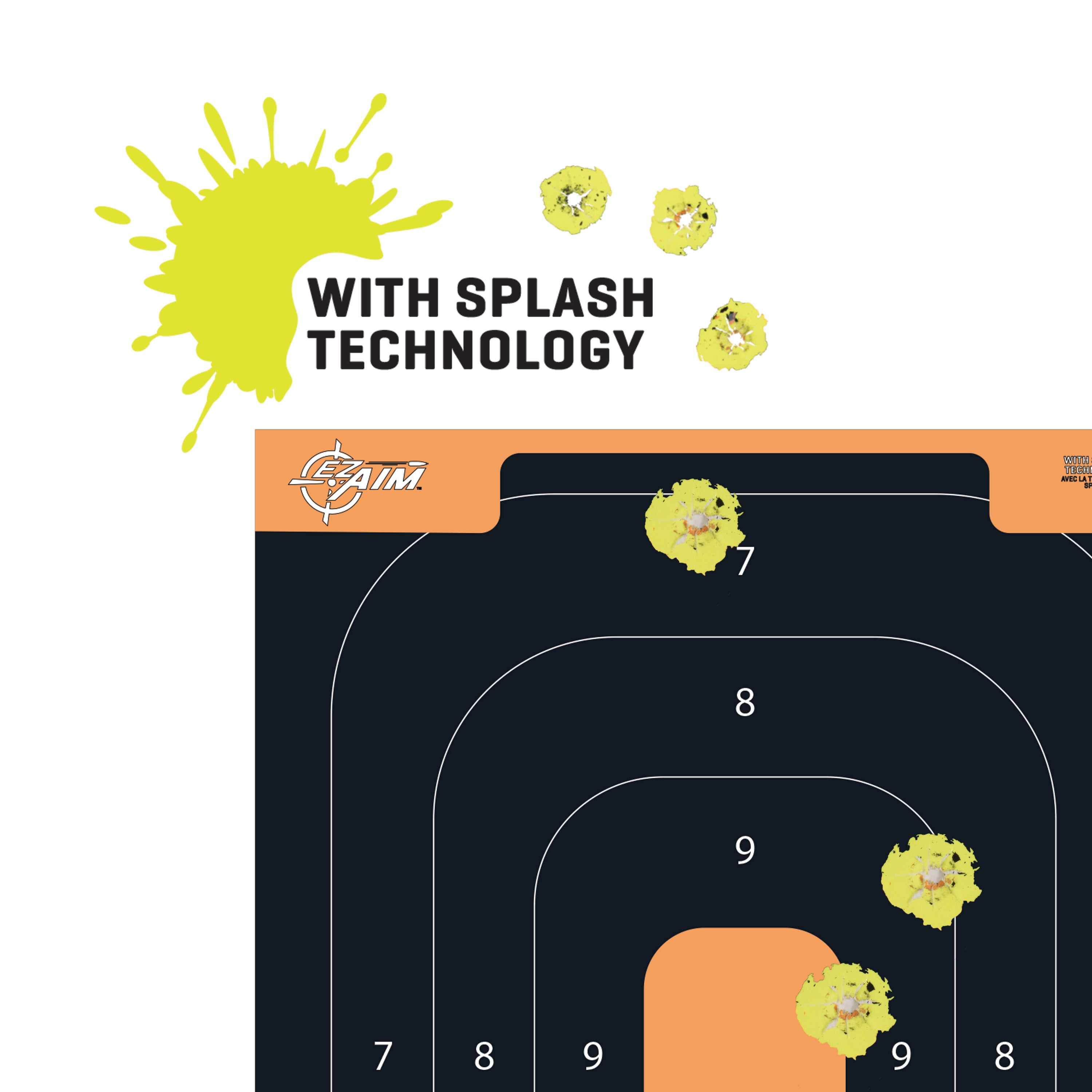 Ez Aim Splash Reactive Adhesive Paper Shooting Targets, Peel Away Target Pad, 12.5"W x 18.25"H, 25-Pack, Multi-Color, Paper Targets, 15501-25