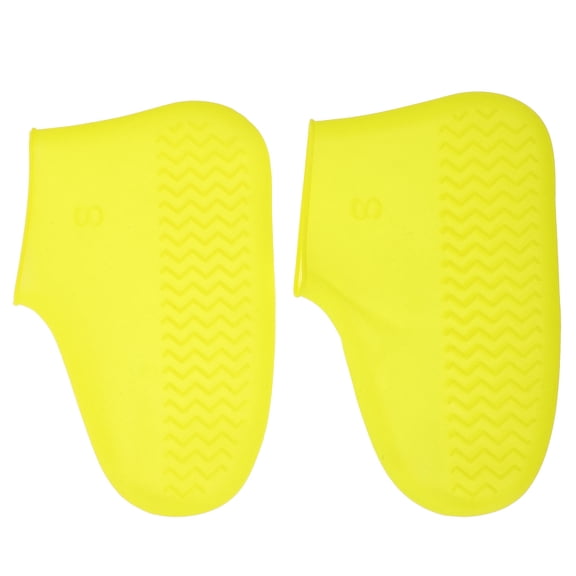 FOMIYES Yellow Silicone Small Size Shoe Covers with Anti- Bottom for Rain and Mud