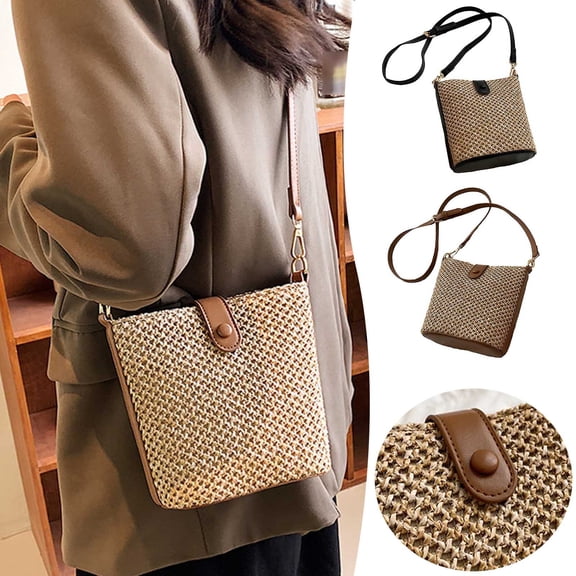 CAIXIA Women Boho Summer Woven Messenger Bag Casual Crossbody Shoulder Purse For Daily Everyday Use