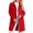 Red, variant on Mid Length Coat With Notch Lapel Button Front Pockets Long Sleeve Winter Outerwear For Cold Weather