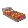 thumbnail image 2 of Ambesonne Colorful Fitted Sheet & Pillow Sham Set, Geometric Folk Borders, Twinxl, Multicolor, 2 of 2